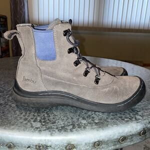 Jambu Womens Gray Suede Woodstock Relax Foam Lined Ankle Boots sz 9.5M Comfort